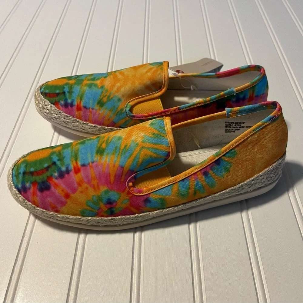 Esprit Erika Rainbow Tie Dye Espadrille Slip-On Shoes Size 9 Concert Festival